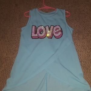 Blue love tank top
